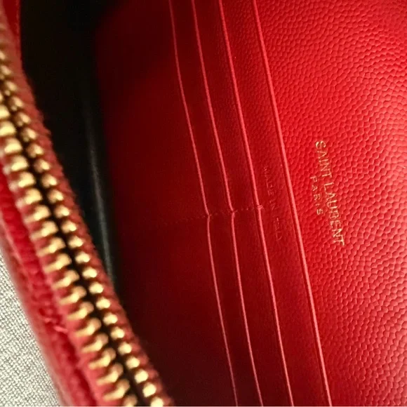 Yves Saint Laurent Red Chevron Crossbody WOC w/ COA - Picture 11 of 12